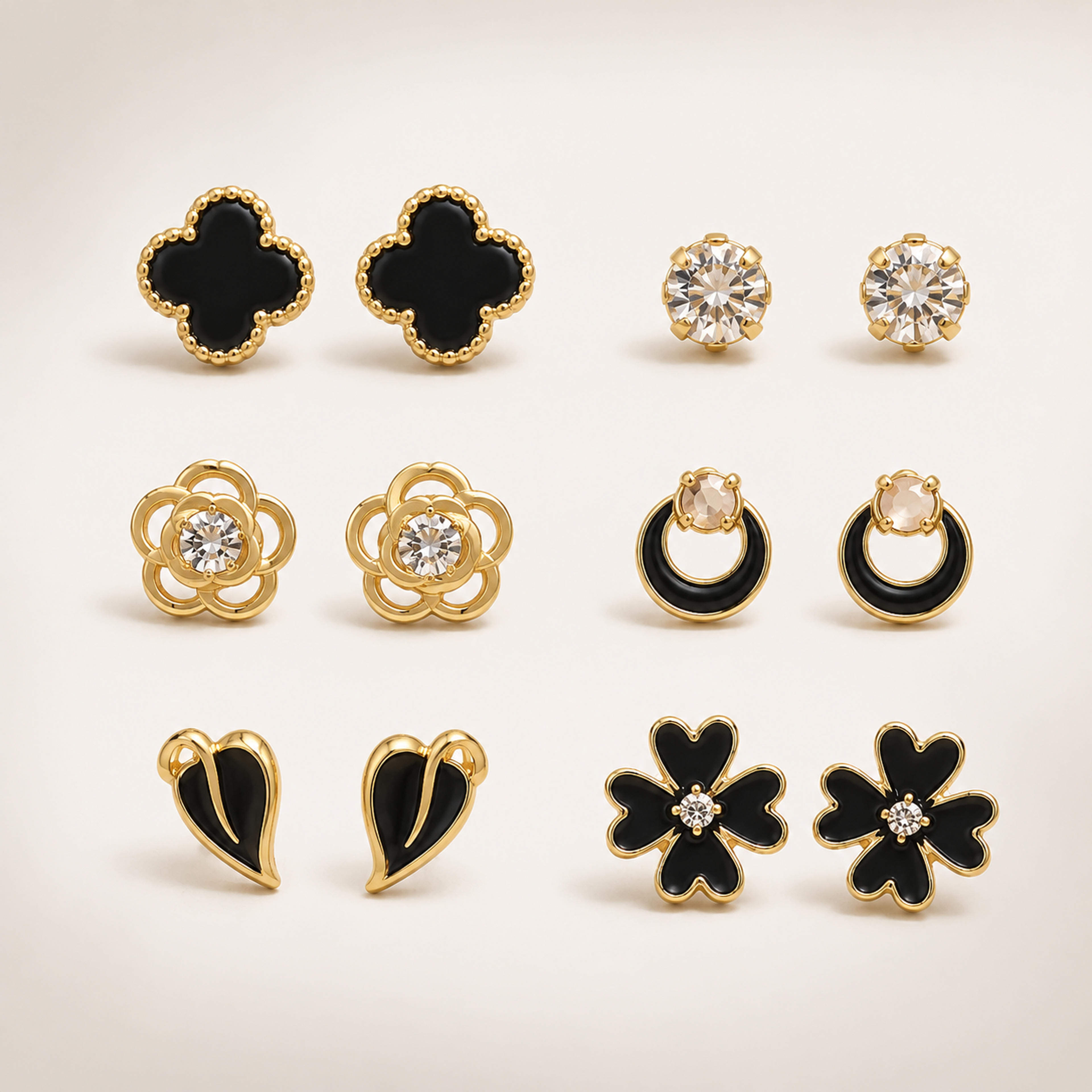 Dark Bloom 6-Pair Mixed Stud Set