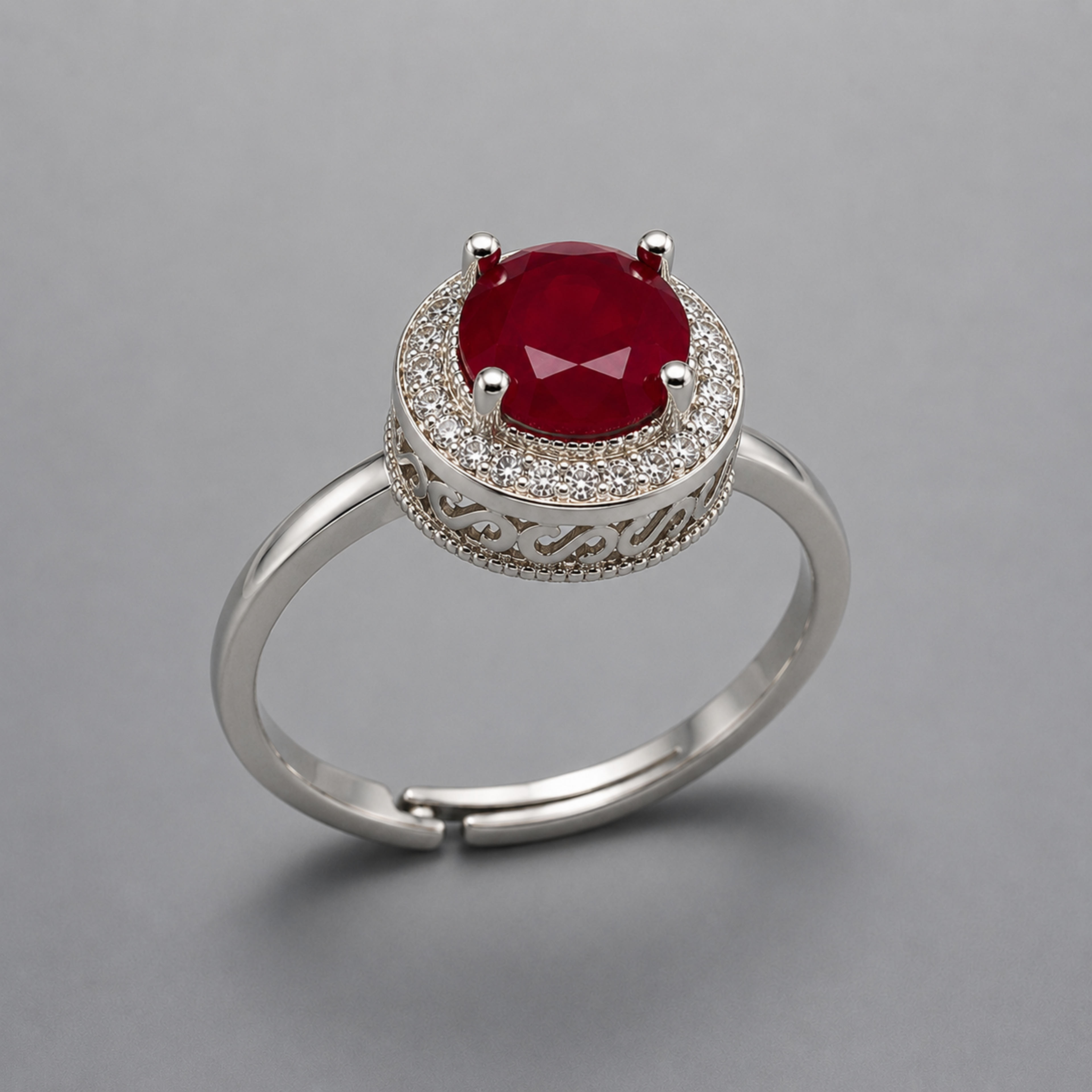 Crimson Radiance Stone Ring 