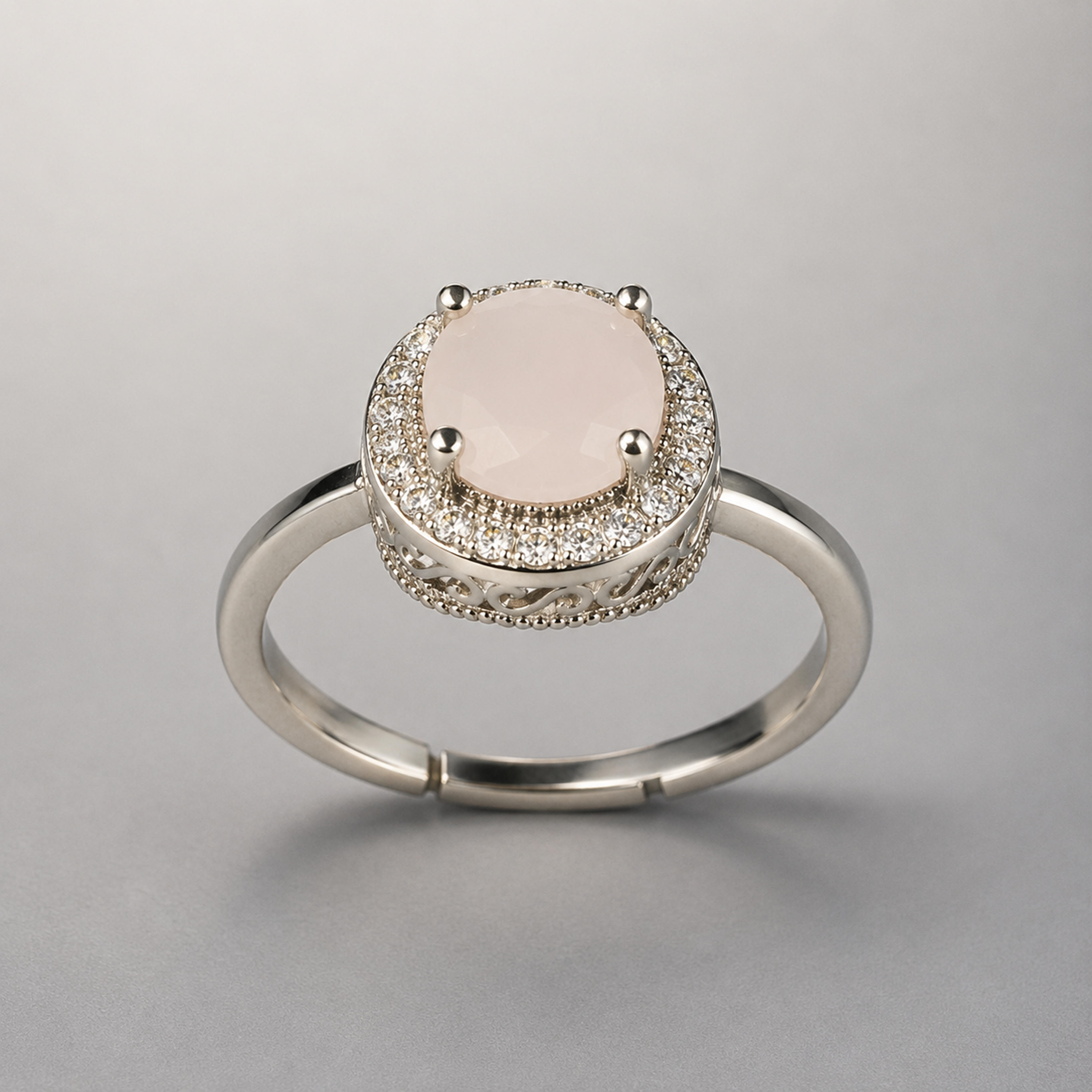 Rose Quartz Radiance Stone Ring 