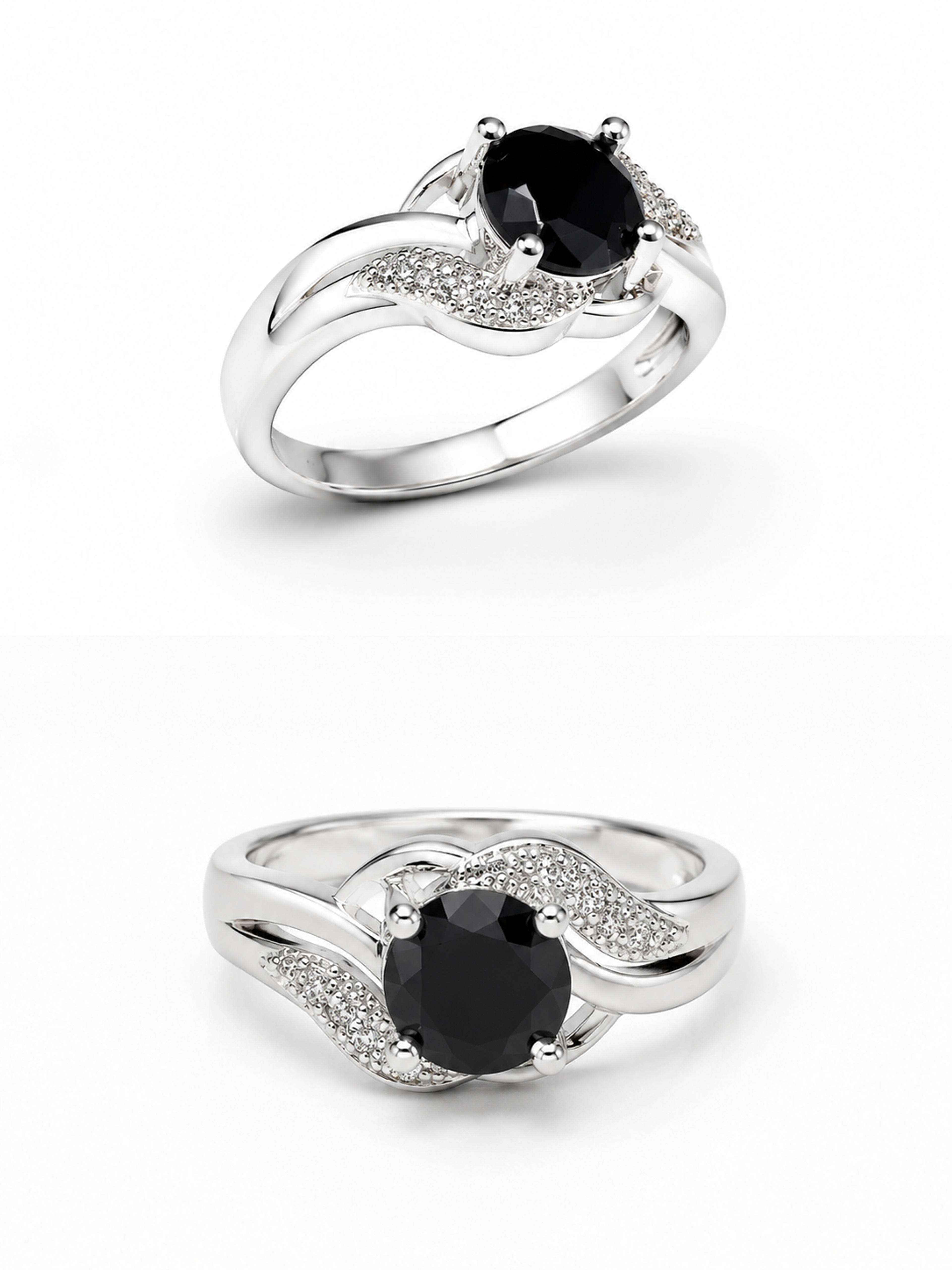  Onyx Midnight Noir Stone Ring 