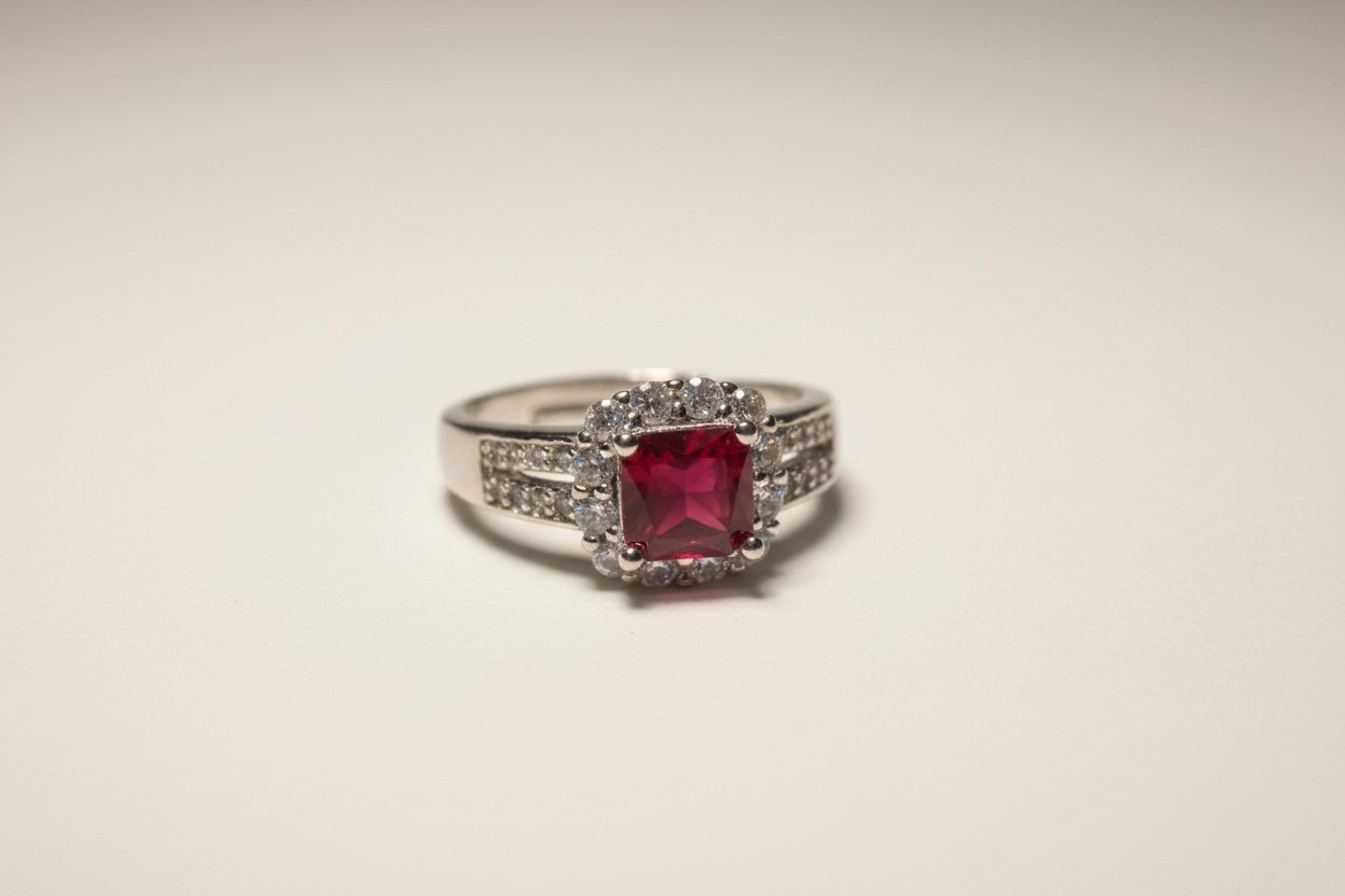 Ruby Red Square-Cut Royal Ring 