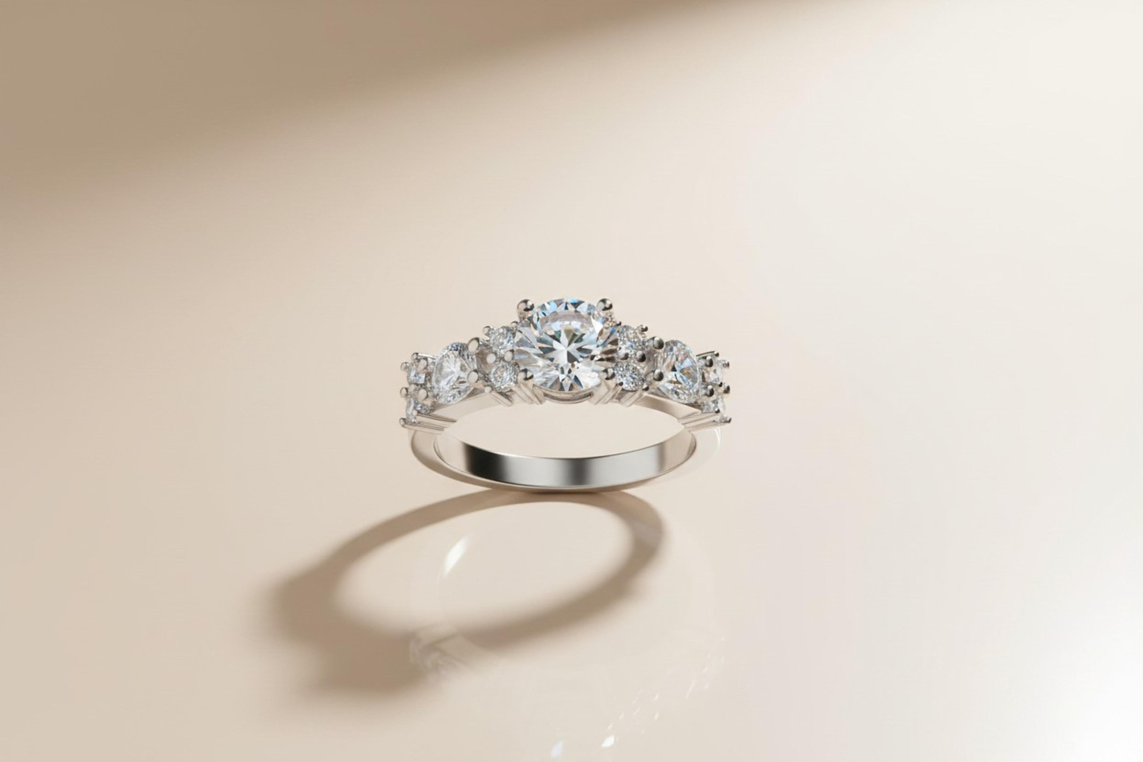 Clear Brilliant-Cut Crystal Accent Ring 