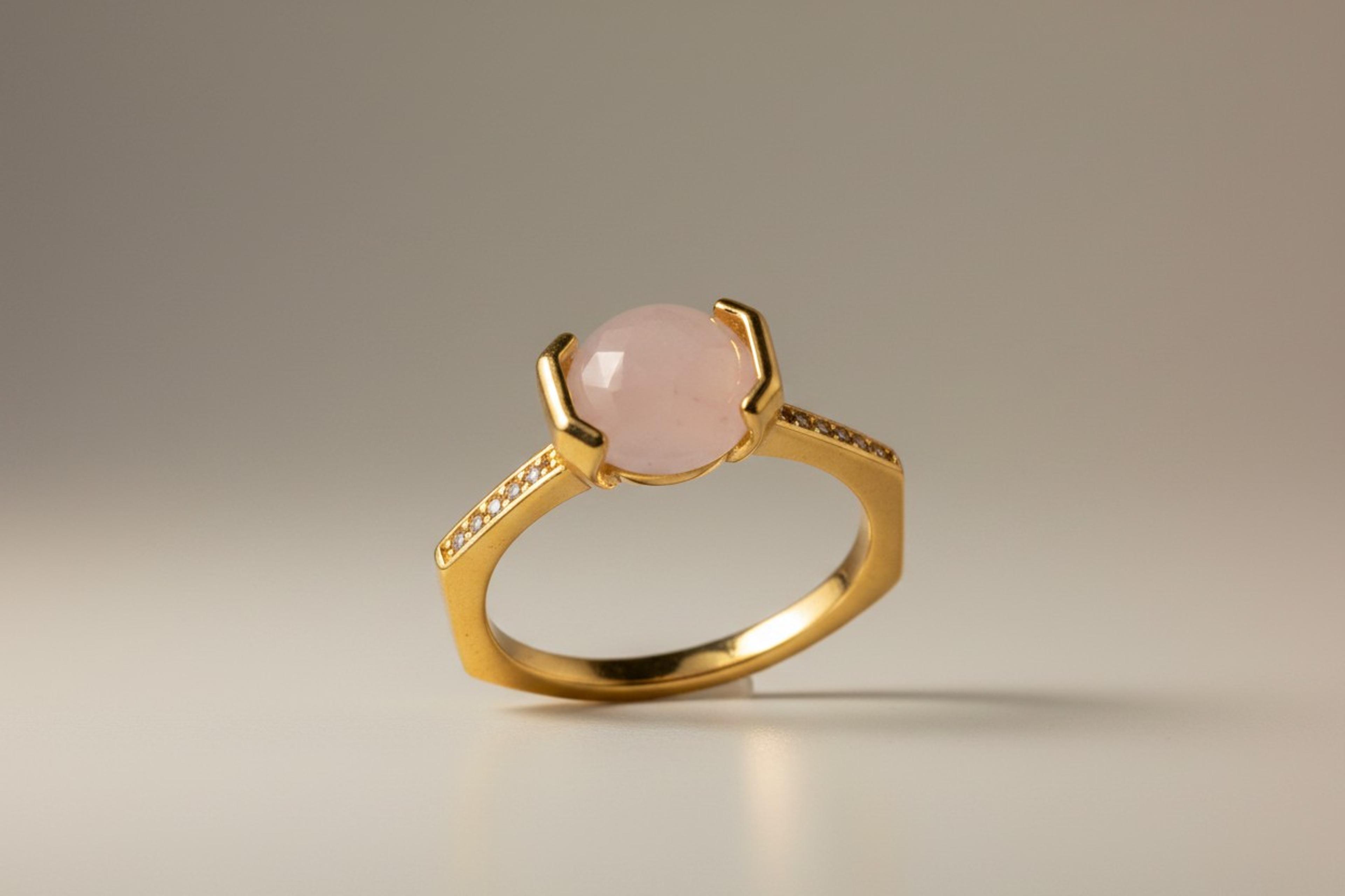 "Geo Lux" Hexagonal Pink Ring