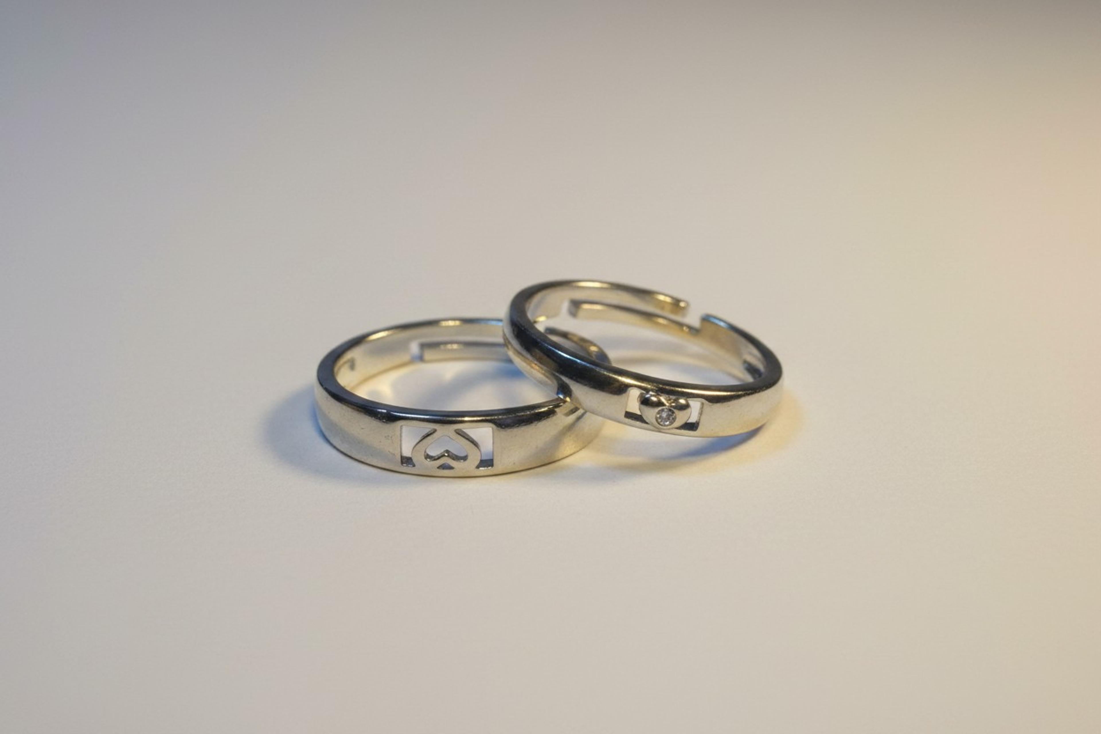 Heart Puzzle Stainless Steel Couple’s Ring Set