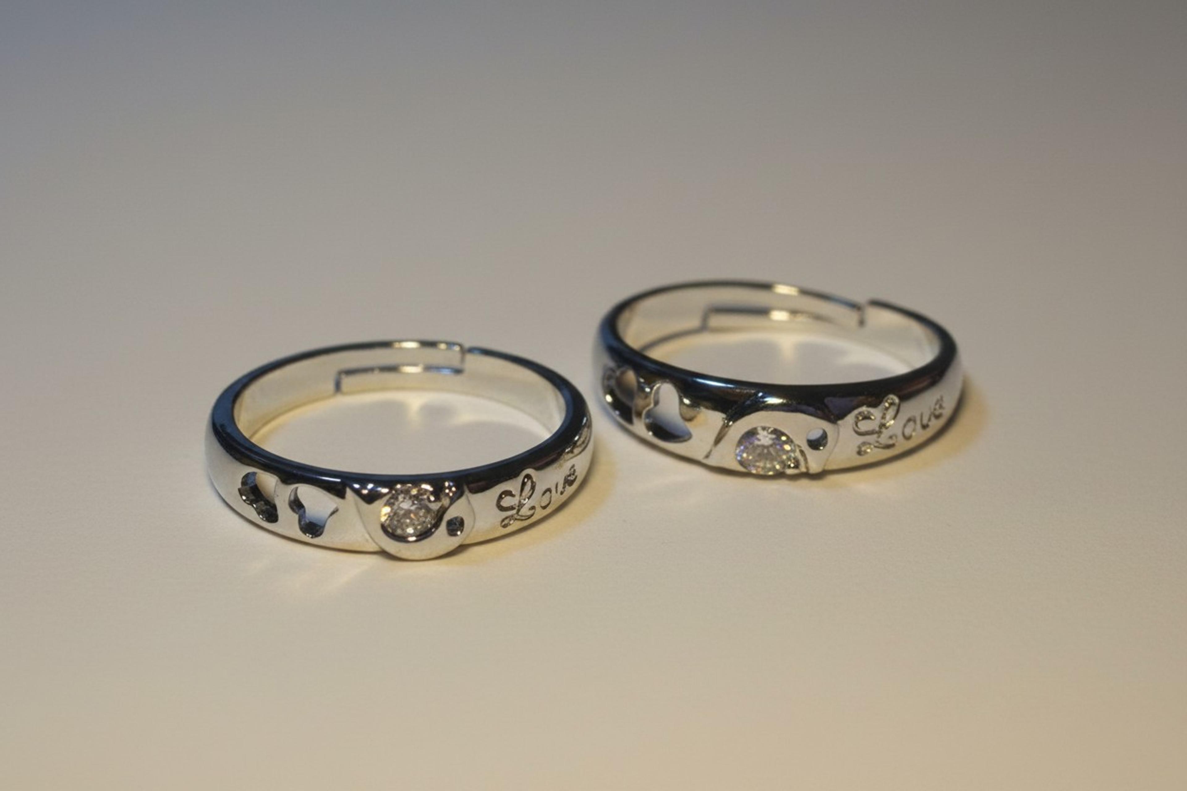 "Love" Heart Stainless Steel Couple’s Ring Set