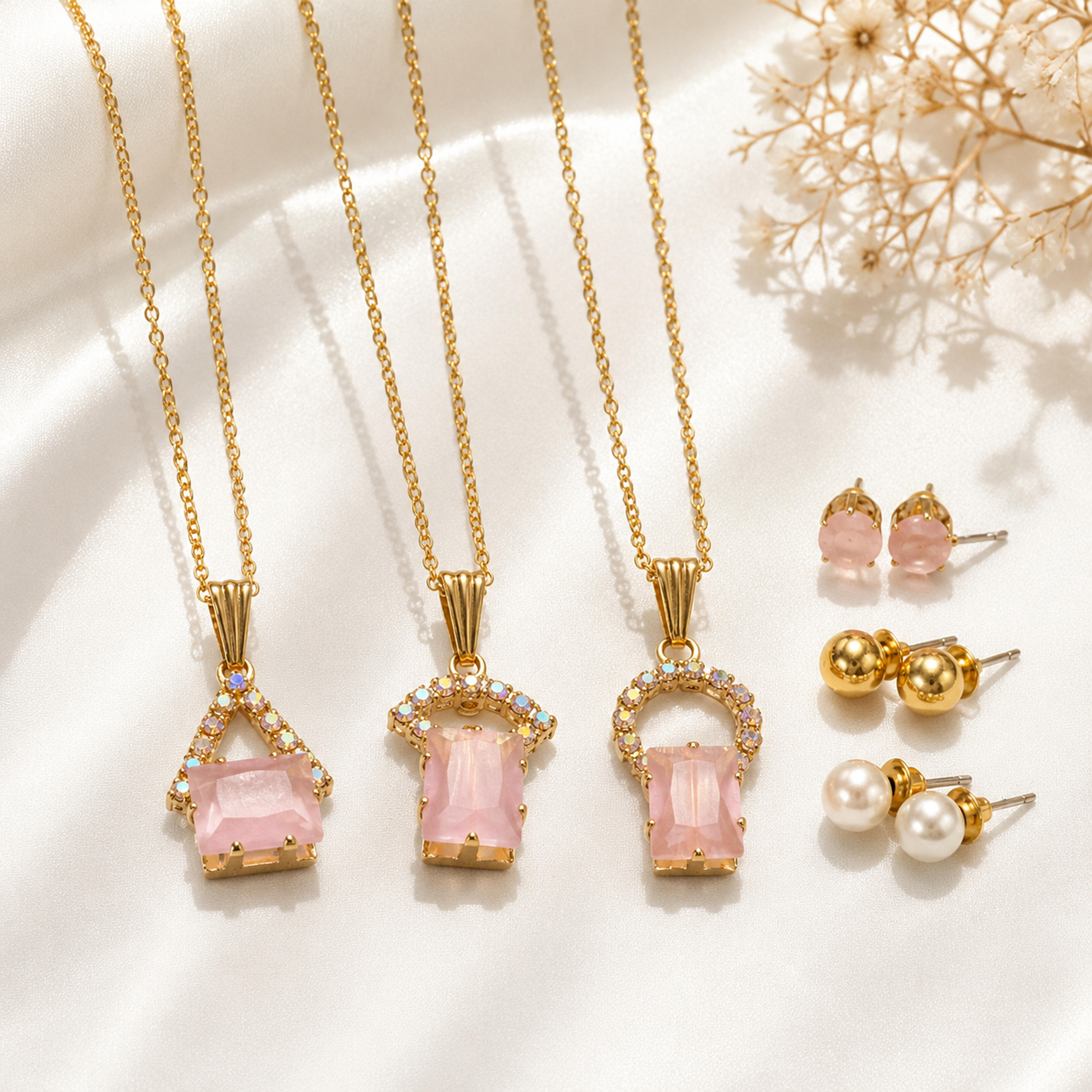Blush Harmony 6-Piece Necklace & Earring Set
