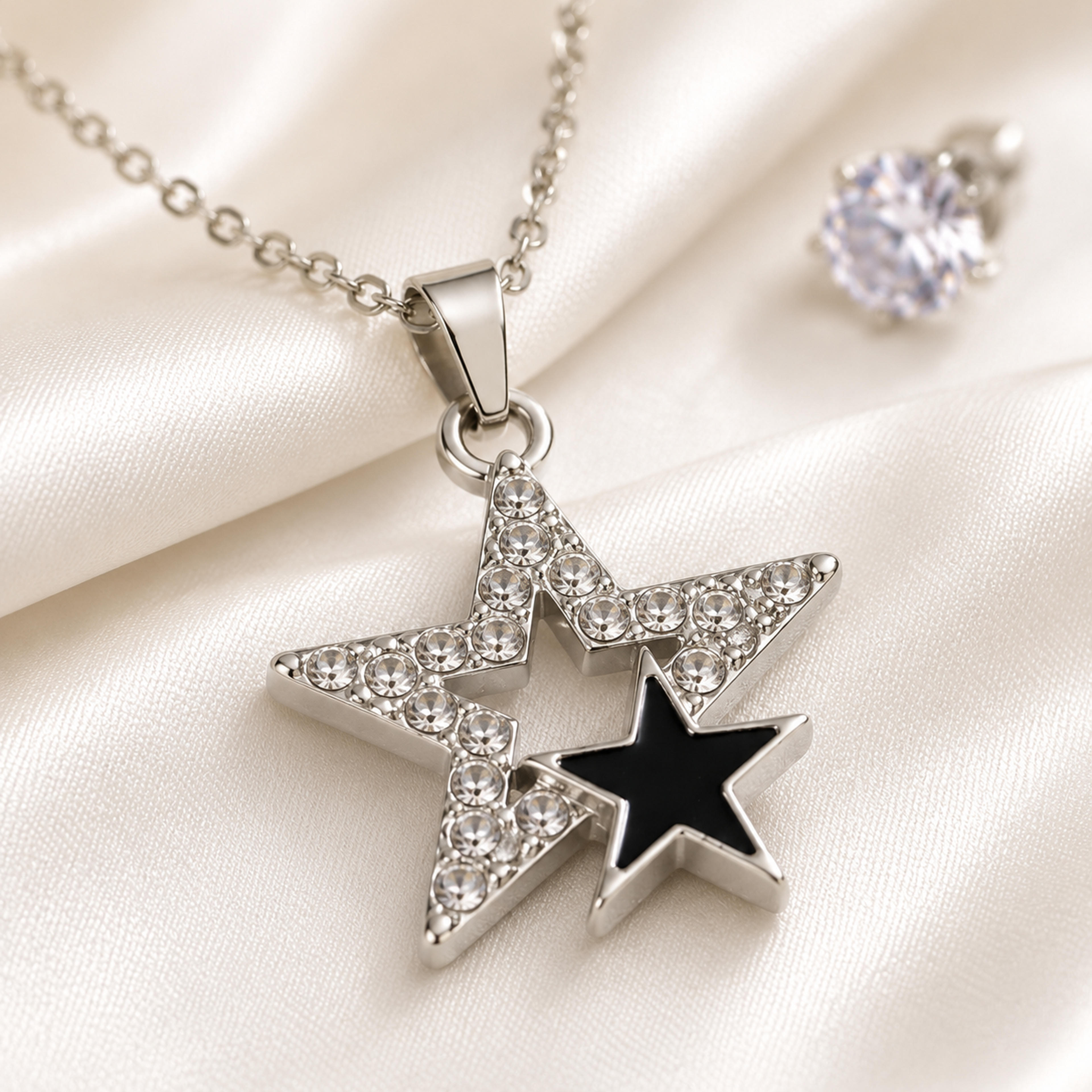 Silver Midnight Starburst 3-Piece Jewelry Set