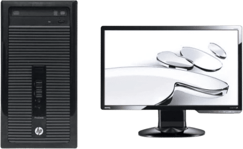 Pachet calculator second hand HP Prodesk 400 G1 MT Core i3-4130, 8GB DDR3, 500GB + Benq 24” 2420HD
