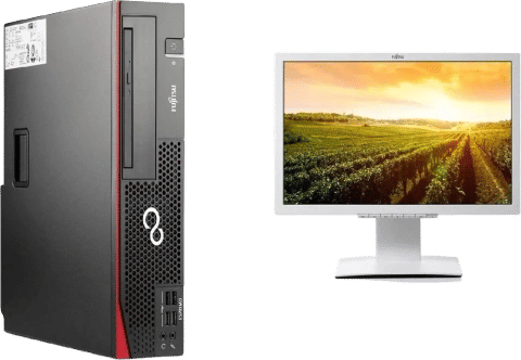 Pachet Calculator second hand Fujitsu Esprimo D757 / E85+ Intel Core i5-6500, 8GB DDR4, 256GB SSD + Monitor LED second hand Fujitsu Siemens B22W-7, 22 inch