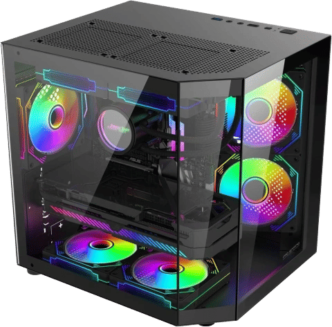 Pro Gaming Alma Black, Cube Tower, M-ATX, fara sursa, 3x ARGB FAN