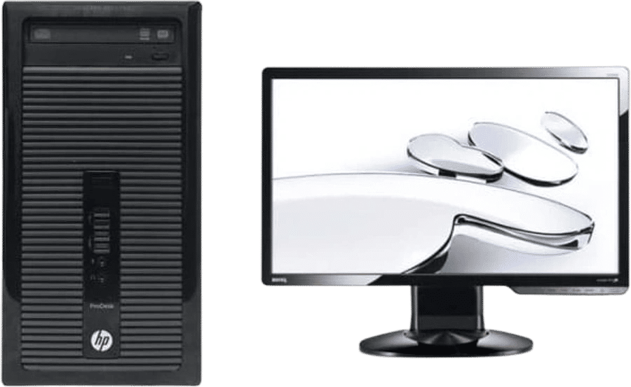 Pachet calculator second hand HP Prodesk 400 G1 MT Core i3-4130, 8GB DDR3, 500GB + Benq 24” 2420HD