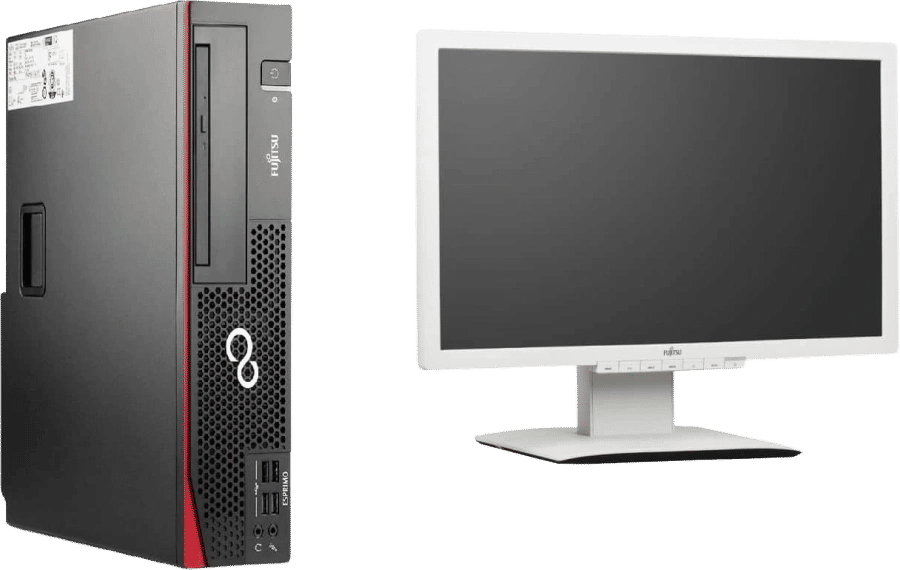 Pachet Calculator second hand Fujitsu Esprimo D757 / E85+ Intel Core i3-6100, 8GB DDR4, 256GB SSD + Monitor LED second hand Fujitsu Siemens B22W-6, 22 inch