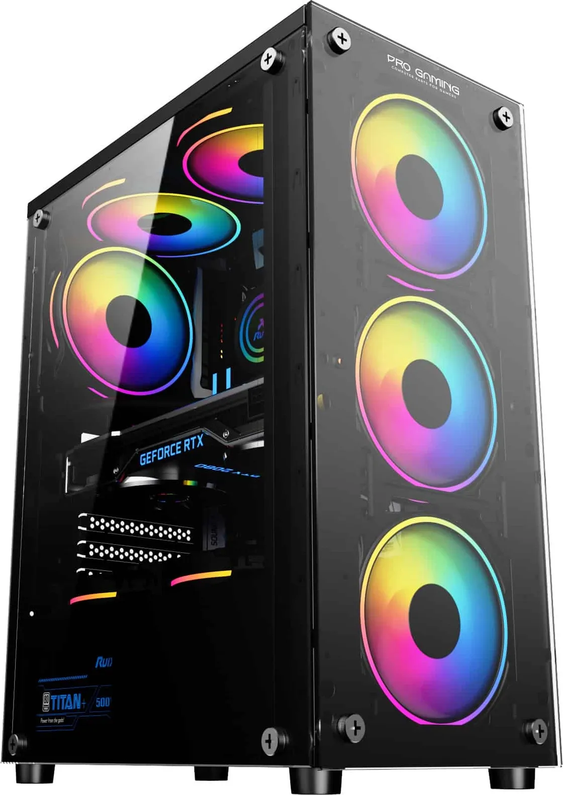 Carcasa Pro Gaming Element, Middle Tower, ATX, fara sursa, controller ARGB, telecomanda