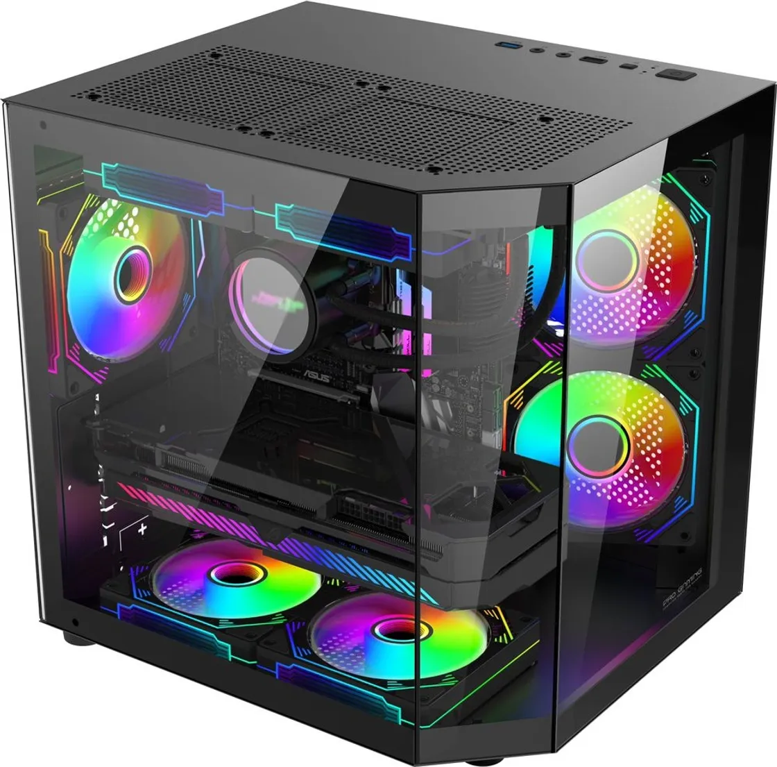 Sistem Desktop Pc Gaming Alma Intel Core I5 14400F pana la 4.7GHz, 16GB RAM DDR4, 512GB SSD, Placa Video NVIDIA RTX 3050 6GB