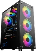 Carcasa Pro Gaming Element, Middle Tower, ATX, fara sursa, controller ARGB, telecomanda