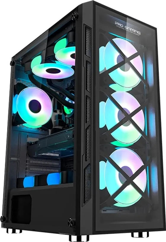 Pro Gaming Triple X, Middle Tower, ATX, fara sursa, Controller PWM-ARGB, telecomanda