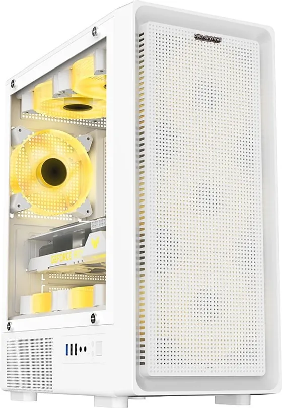 PRO GAMING Vision WHITE, Middle Tower, M-ATX, Fara Sursa, 4X RGB FAN