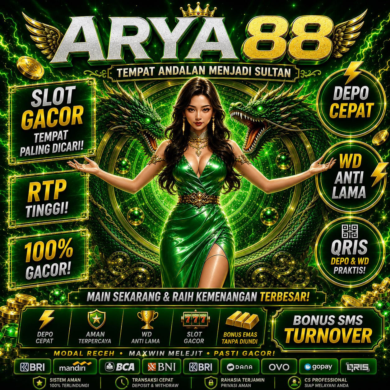ARYA88 Link Masuk Situs Slot Terpercaya RTP Akurat Mudah Jackpot Deposit QRIS Cepat