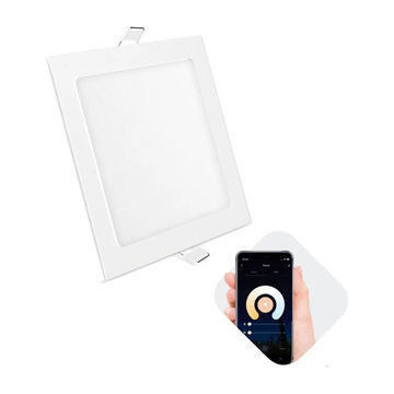 Luminária Plafon 18W LED Smart Wi-Fi Quadrada 200x200x15mm de Embutir Bivolt Elgin - 48D18WEQWIFI - Compativel com Alexa e Google Home
