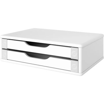 Suporte para Monitor MDF 2 Gavetas Branco Souza - 3340