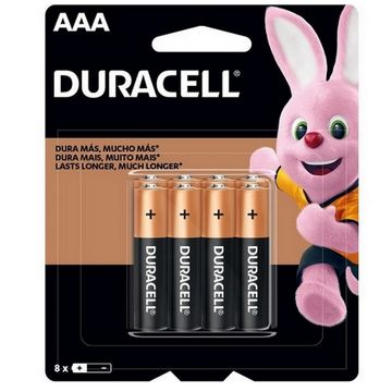 Pilha Alcalina AAA Duracell - MN2400B8/4439 - Blister com 8 Pilhas