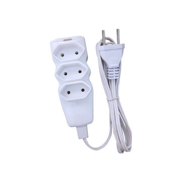 Cabo de Extensão 3 Tomadas Megatron 10A 1,5 Metros Bipolar Branco - 93