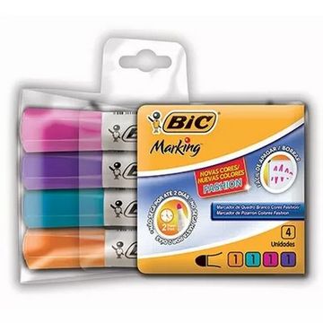 Caneta Quadro Branco 4,00mm Marking Blister com 4 Cores - Bic - 930094-SINOP-03
