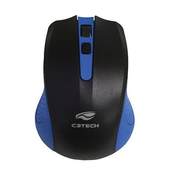 Mouse Sem Fio C3tech M-W20BL 1000dpi Preto/Azul-SINOP-03