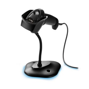 Leitor de Código de Barras e QR Code Imager 1D 2D de Mão com Pedestal  Zebra DS2208-SR USB - lê Nota Fiscal Eletrônica Boleto Bancário e Tela