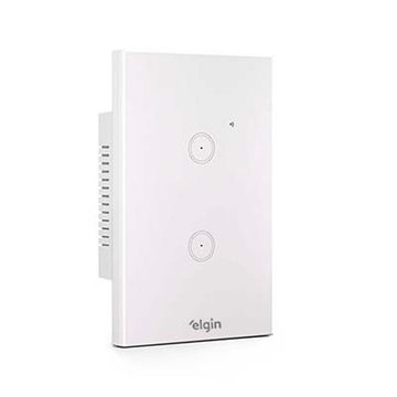 Interruptor Inteligente 2 Teclas Touch Wi-Fi Bivolt Branco Elgin - Compatível com Alexa e Google Home