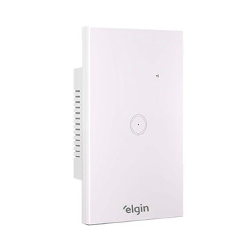 Interruptor Inteligente 1 Tecla Touch Wi-Fi Branco Elgin - 48INTWIFI100 - Compatível com Alexa e Google Home