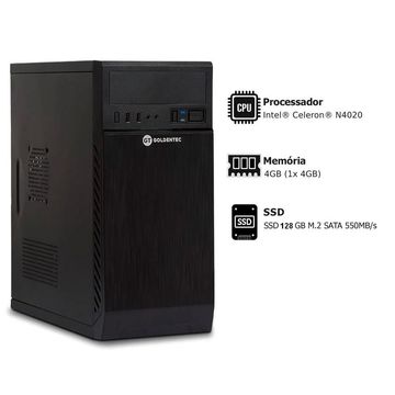 Micro Computador Goldentec Celeron N4020 Memória 4 GB HD SSD 128 GB Sem Monitor - A-GCL 50717-SINOP-03