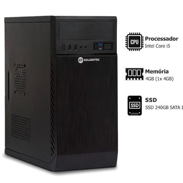 Micro Computador Goldentec F-GCL - 64804/68521 Core i5 2400 Memória 4 GB SSD 240 GB sem Monitor