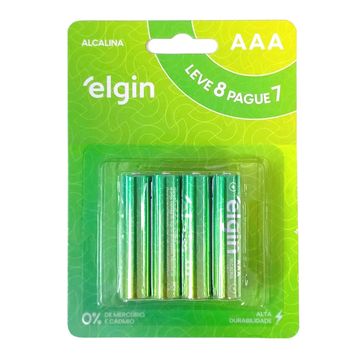 Pilha Alcalina AAA Elgin LR03 - 82344- Blister com 8 Pilhas