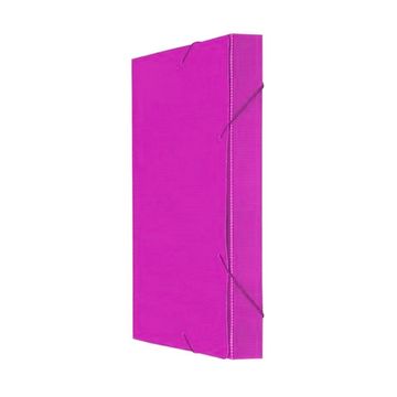 Pasta Aba Elástico 340 x 245mm Lombo 3,5cm Rosa Nova Onda Polibras - Pacote com 10 Unidades  - 20310