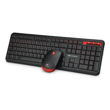 Kit Teclado + Mouse sem Fio C3Tech 1600dpi Preto - K-W100BK