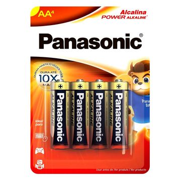 Pilha Alcalina AA Panasonic - 7480 - Blister com 4 Unidades