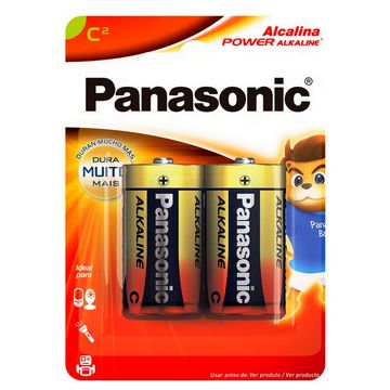 Pilha Alcalina Média C Panasonic - 7475 - Blister com 2 Unidades