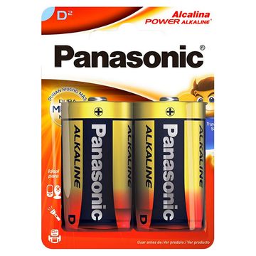 Pilha Alcalina Grande D Panasonic - 7477 - Blister com 2 Unidades