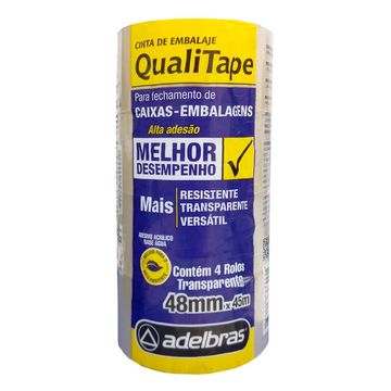 Fita Empacotamento Transparente Adelbras 48mmx45 Metros Pacote com 4 Unidades - 0811000019-SINOP-03
