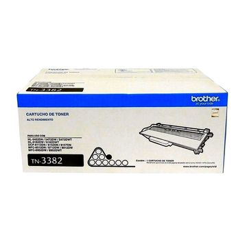 Toner Brother Preto Original - TN3382BR - 8.000 páginas para HL5452DN, HL5472DW, HL5472DWT, HL6182DW, HL6182DWT, DCP8112DN, DCP8152DN, DCP-8157DN