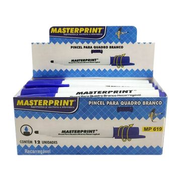 Caneta Quadro Branco Recarregável Azul Caixa com 12 Unidades - Masterprint - MP619-SINOP-03