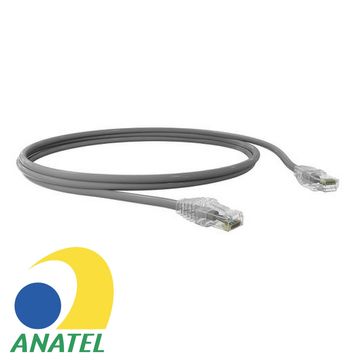 Cabo Patch Cord Cat.5E 1,5 Metros Cinza Furukawa SohoPlus 35104010 - 100% Cobre Homologado ANATEL-SINOP-03