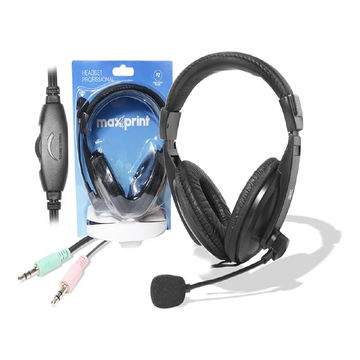 Fone de Ouvido Headset com Microfone com Plug P2 Preto Maxprint - 6011444-SINOP-03