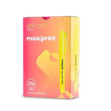 Caneta Marca Texto Amarelo Caixa com 12 Unidades - Maxprint - 70000136-SINOP-03