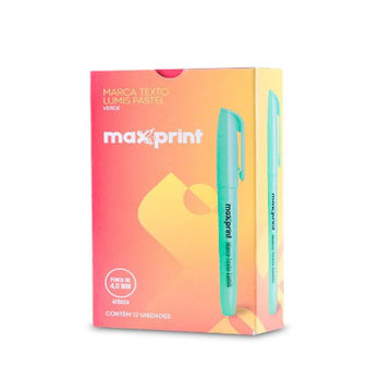 Caneta Marca Texto Lumis Verde Pastel Caixa com 12 Unidades - Maxprint - 70000003-SINOP-03