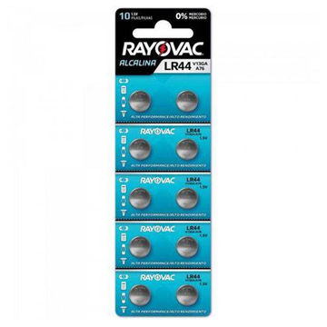 Bateria LR44 Alcalina 1,5 Volts Rayovac - V13GA-5 - Blister com 10 Unidades-SINOP-03