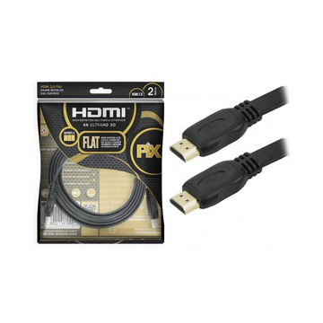 Cabo HDMI Macho x Macho 2.0 4K HDR 19 Pinos Flat 2,0 Metros PIX - 018-5022-SINOP-03