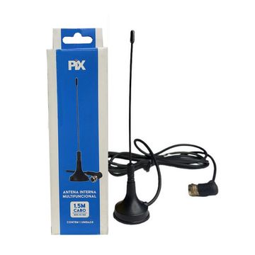 Antena Interna para TV 4 em 1 HDTV Digital/UHF/VHF/FM Base com Imã - PIX - 008-9523-SINOP-03