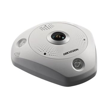 Câmera CFTV IP PoE DS-2CD63C5G0-IVS FishEye 12MP IR 15m 1,29 mm com Entrada e Saída de Áudio e Alarme Hikvision